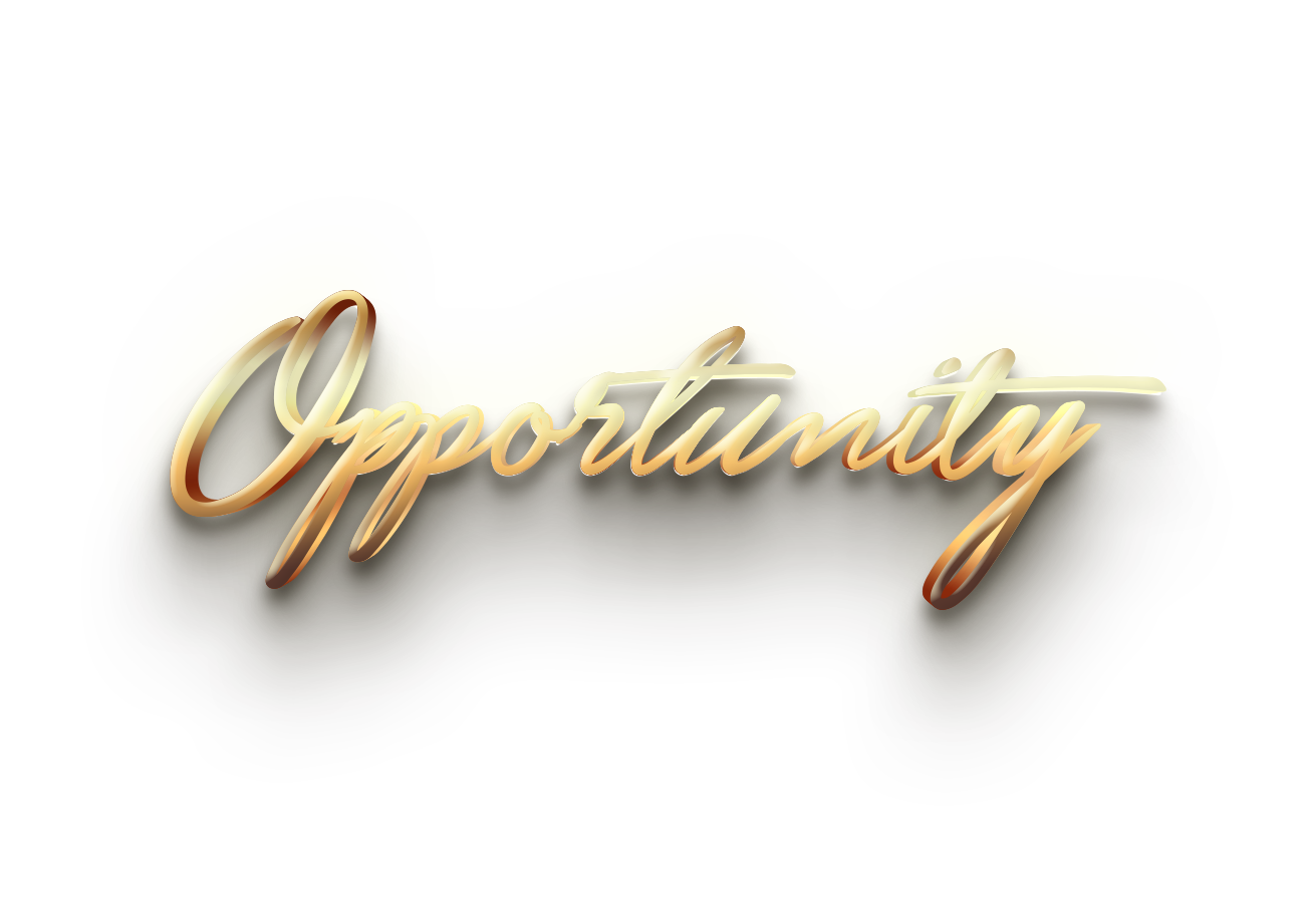 WORD OPPORTUNITY gold 3D text effects art typography PNG images free